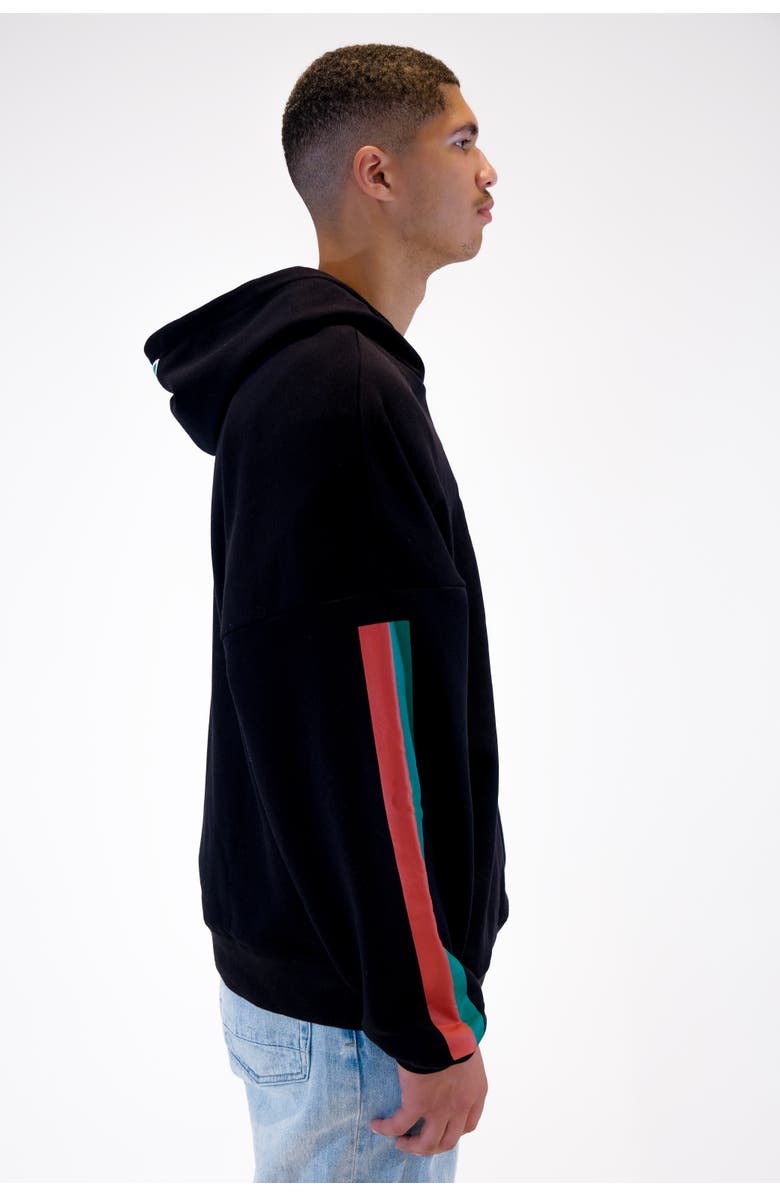 Cross Colours Label Logo Side Pocket Hoodie, Alternate, color, Black
