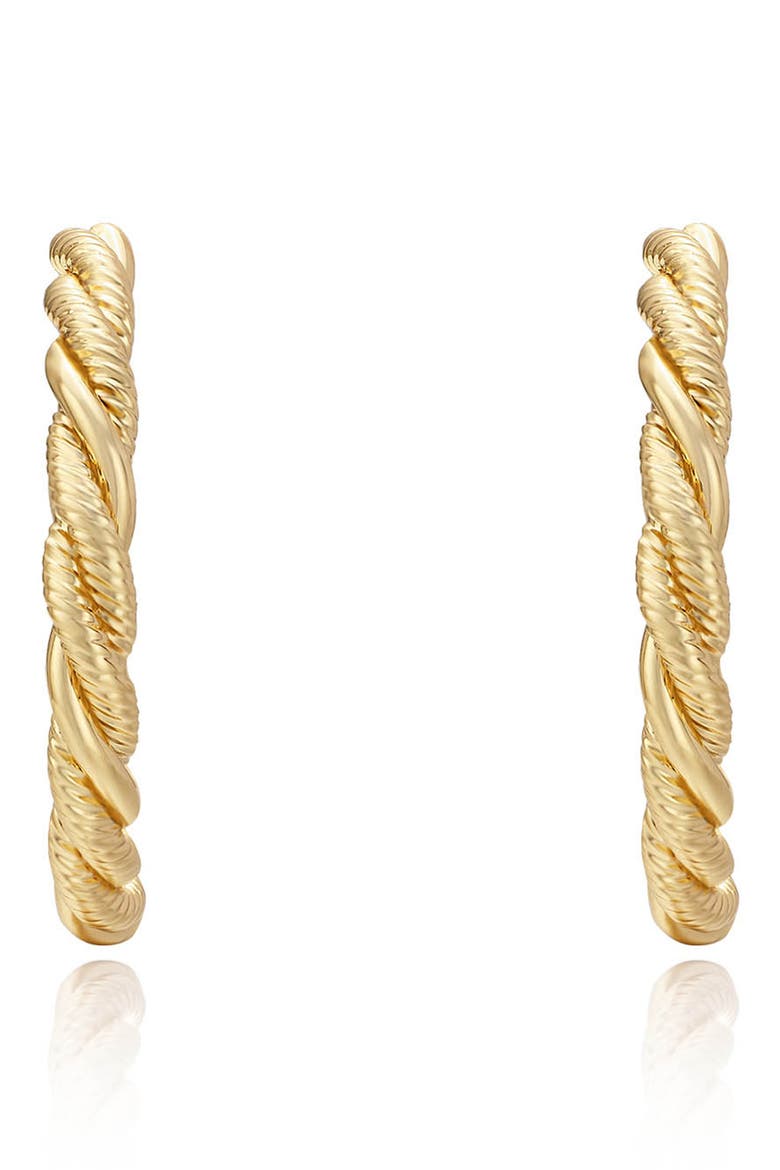 Twist Hoop Earrings, Alternate, color, GOLD