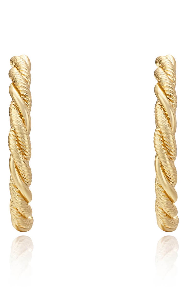 Ettika Twist Hoop Earrings, Alternate, color, Gold