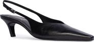 BLACK SUEDE STUDIO Lou Slingback Pointed Toe Kitten Heel Pump