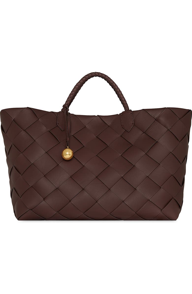 Rebecca Minkoff Frankie Woven Leather Tote, Main, color, Cherrywood