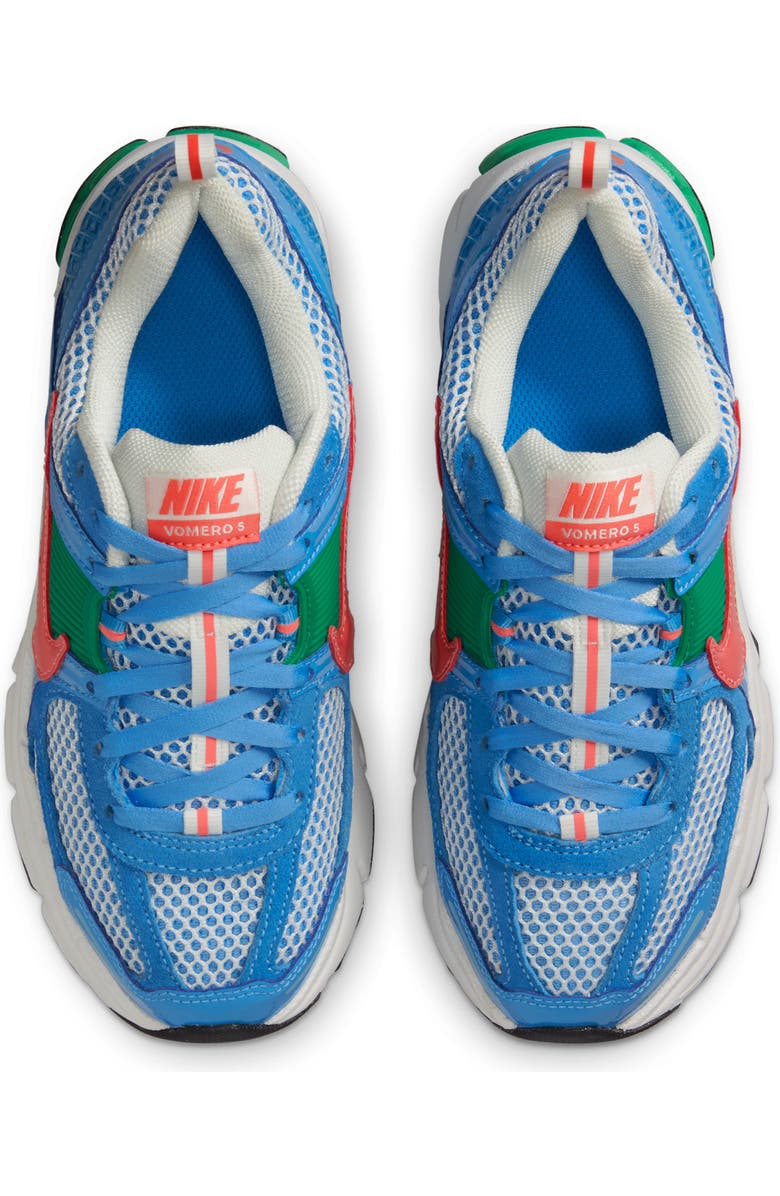 Nike Kids' Zoom Vomero 5 Sneaker, Alternate, color, Blue/ Green/ White/ Ember