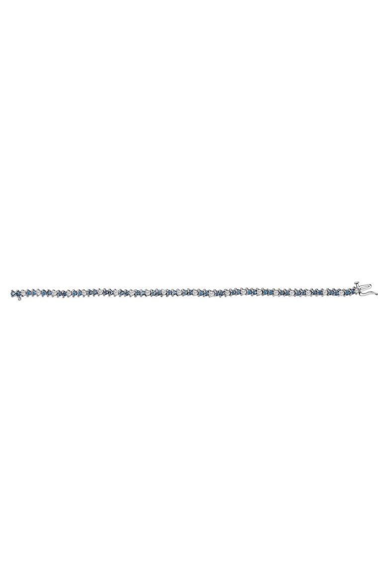 14K White Gold 4 5/8cttw White And Treated Blue Diamond Bracelet, Alternate, color, White
