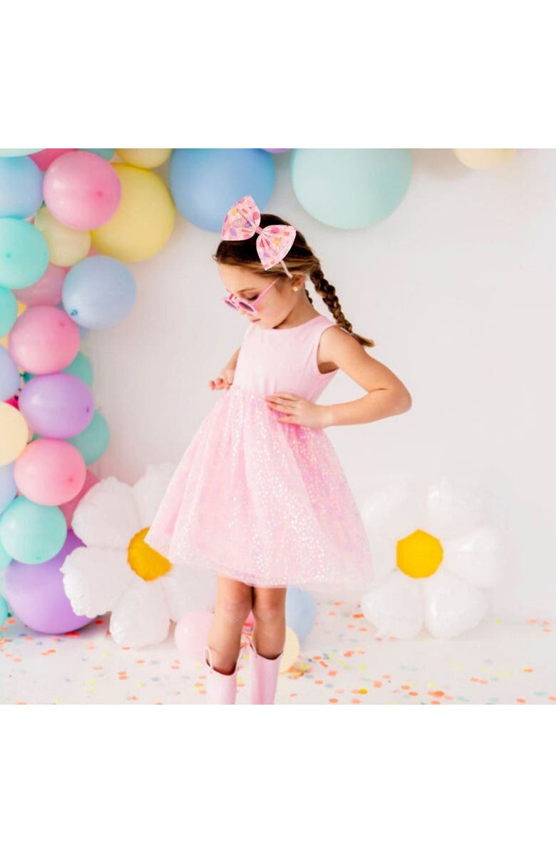 Sweet Wink Birthday Party Tulle Bow Headband, Alternate, color, Multicolor