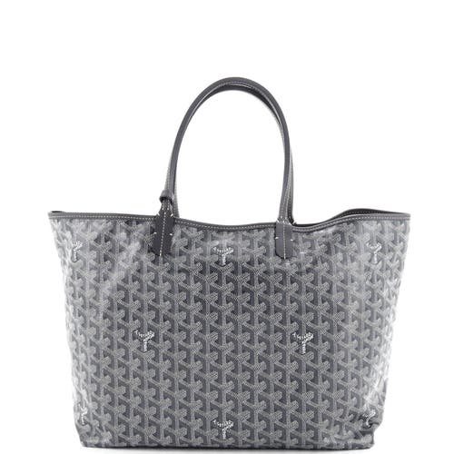 Pre-owned Goyard  Goyard Saint Louis Tote Printed Coated Canvas Pm In Gray