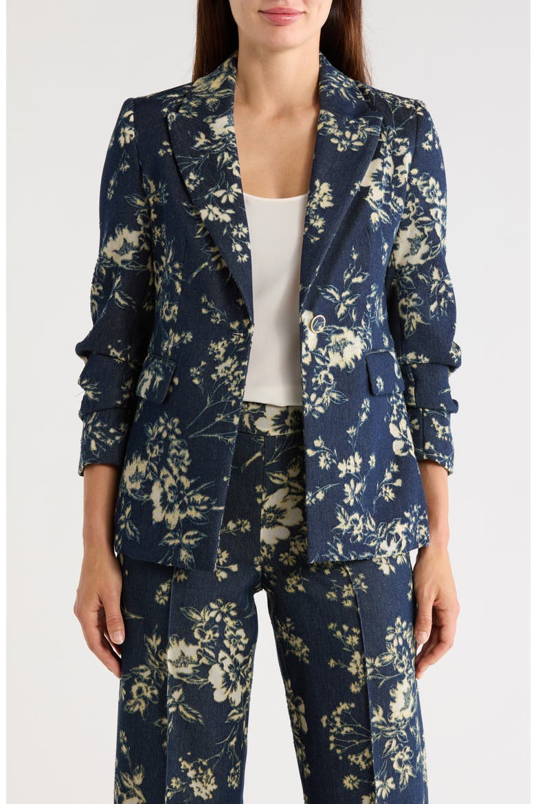 The Gabby Denim Burnout Jacket, Main, color, DARK DENIM