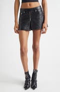 R13 Front Zip Leather Skort