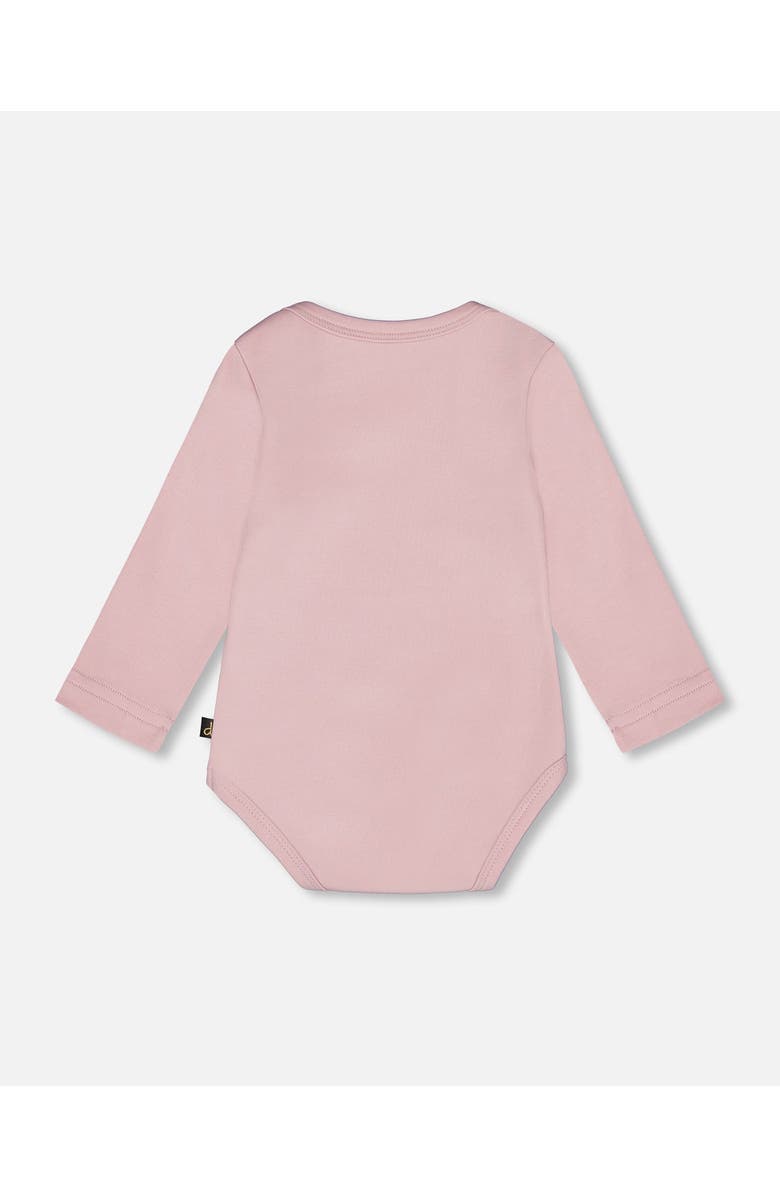 Deux par Deux Organic Cotton Long Sleeve Romper, Alternate, color, Neutral Purple