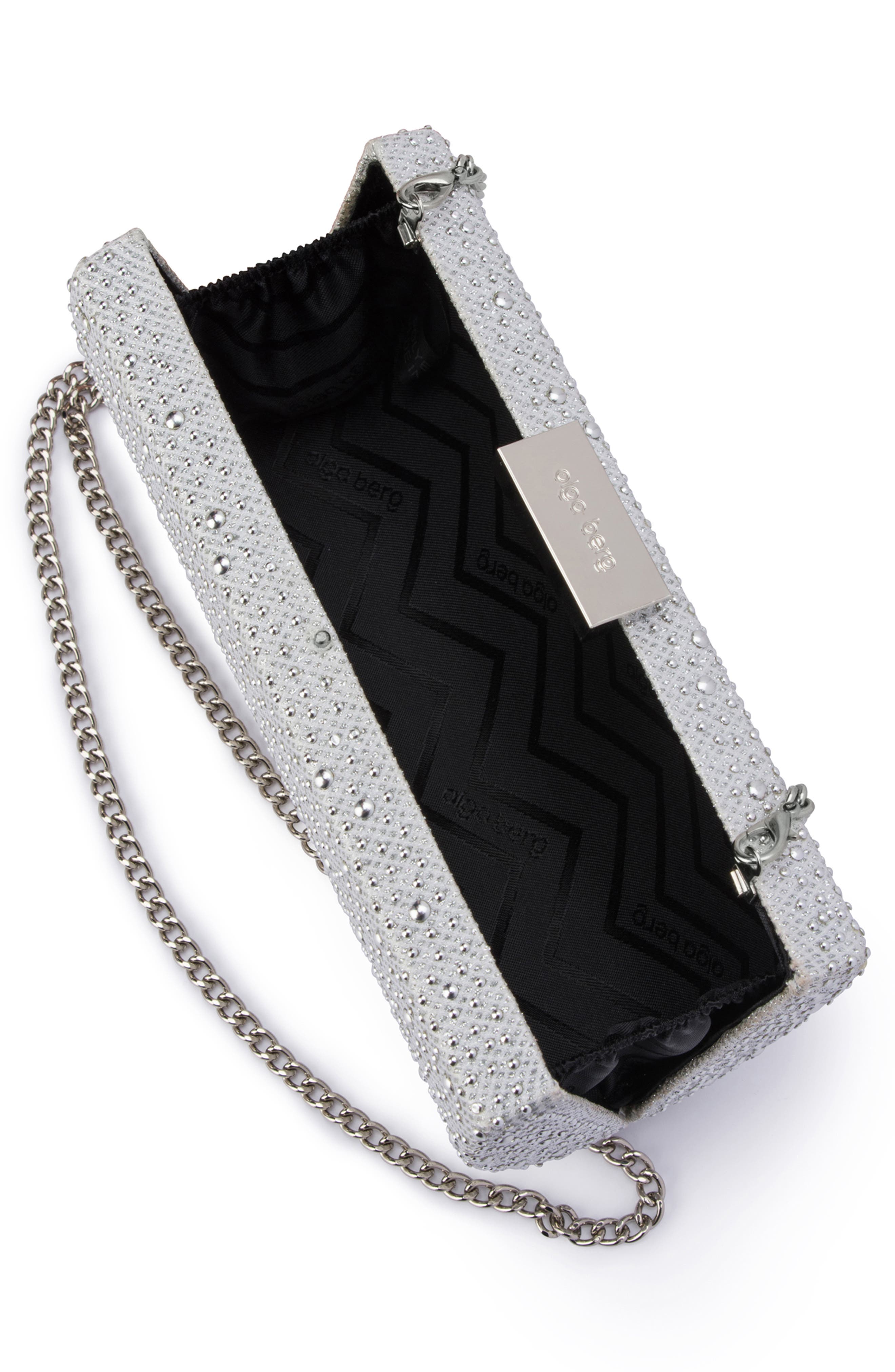 Olga Berg Joelle Glitter Hotfix Clutch, Alternate, color, 