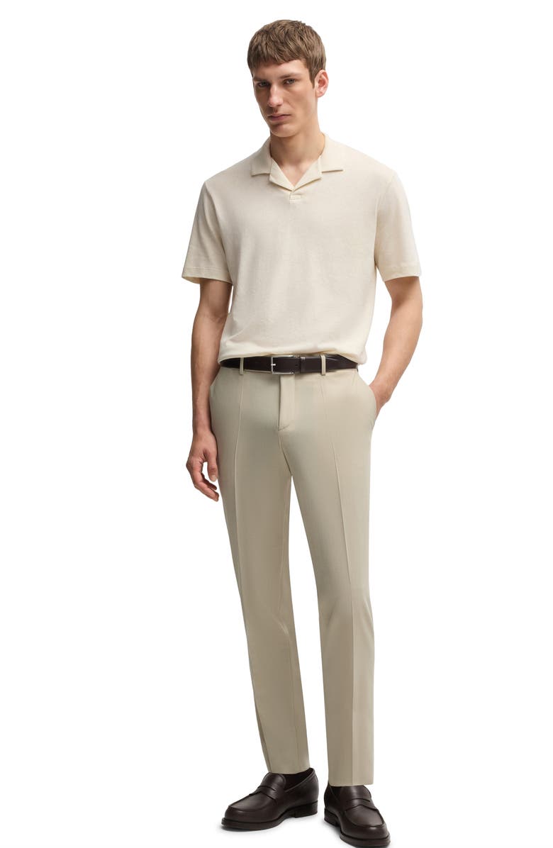 BOSS Genius Creased Straight Leg Pants, Alternate, color, Light Beige