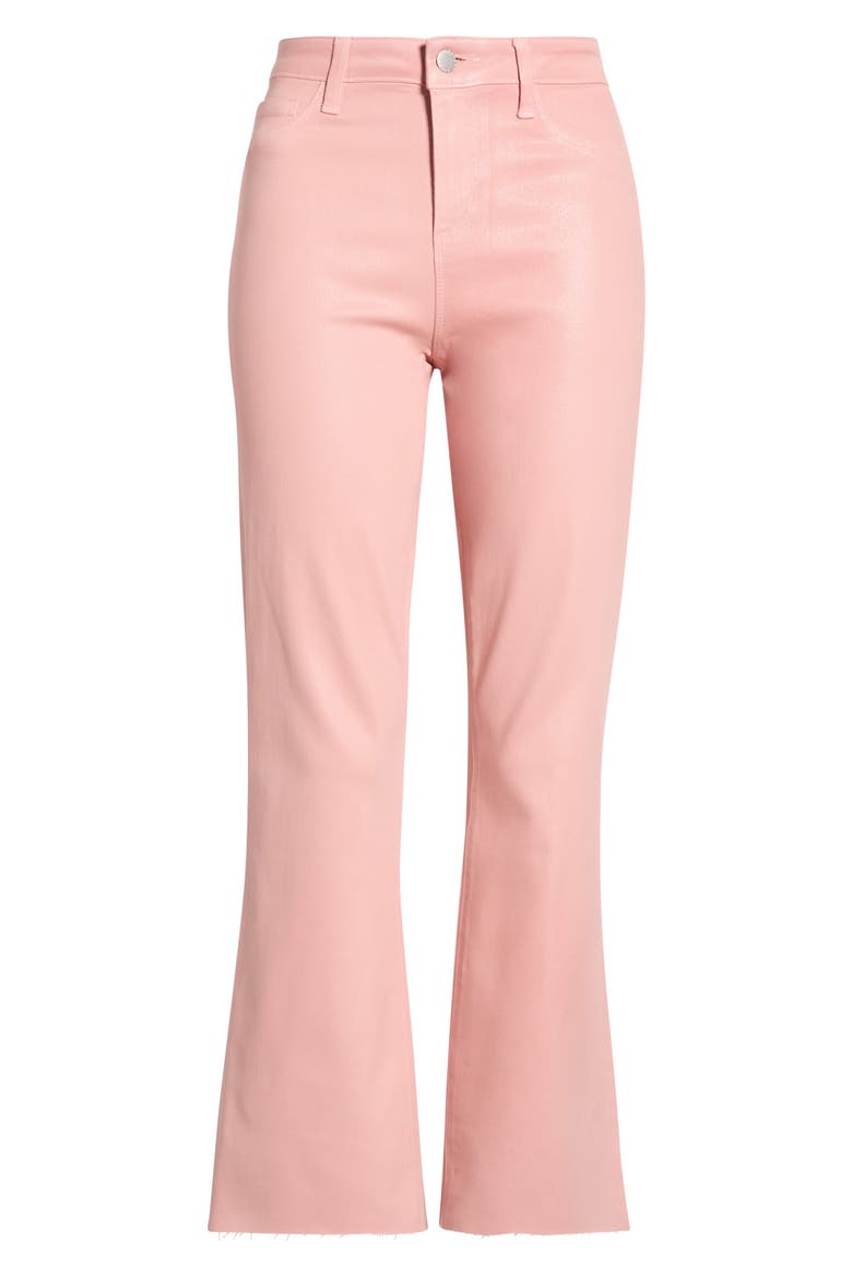 Kendra Coated Crop Flare Jeans, Main, color, MISTY ROSE COATED