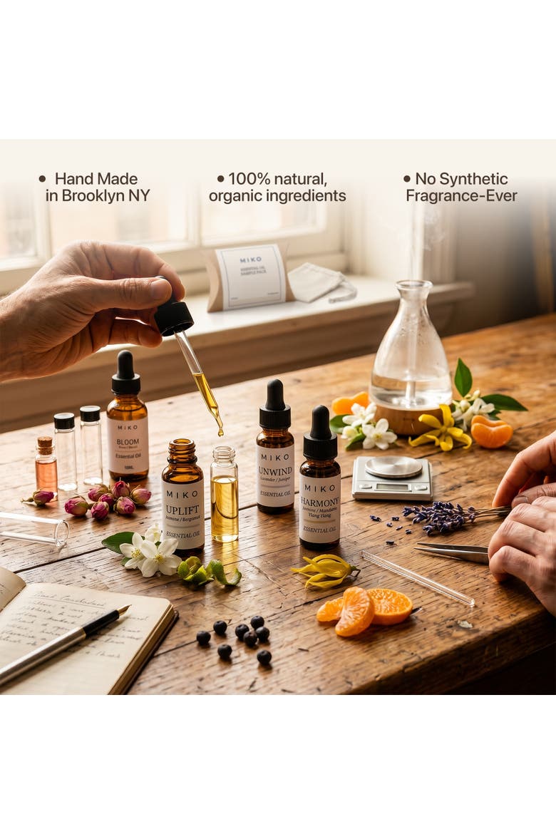 Essential Oil Discovery Set 4 Organic Aromatherapy Blends 4 x 3.7ml, Alternate, color, Clear