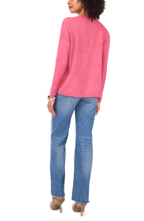 Vince Camuto Exposed Seam Crewneck Sweater In Pink