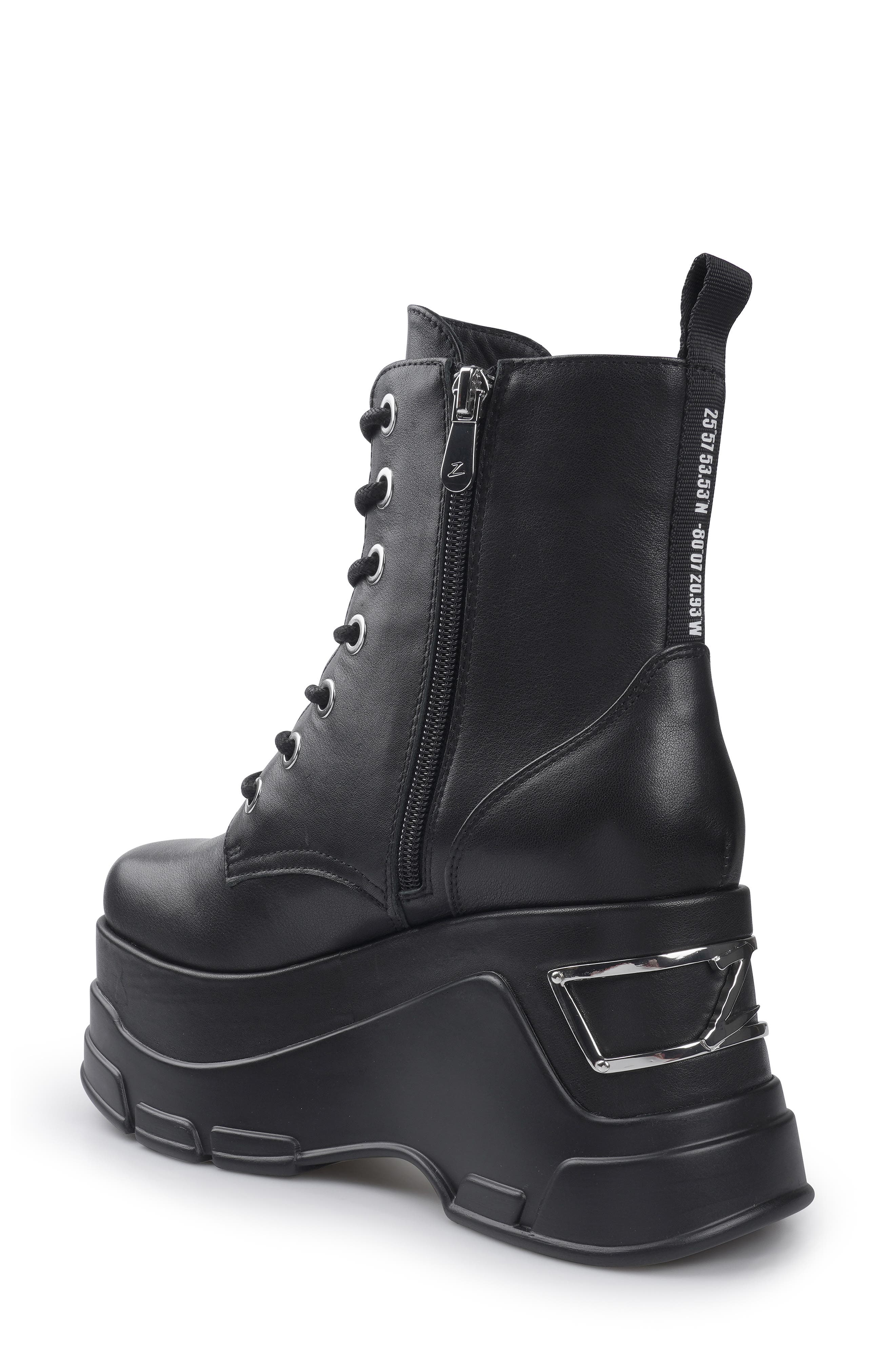 ZIGI Cataleya Platform Combat Boot, Alternate, color, Black Leather