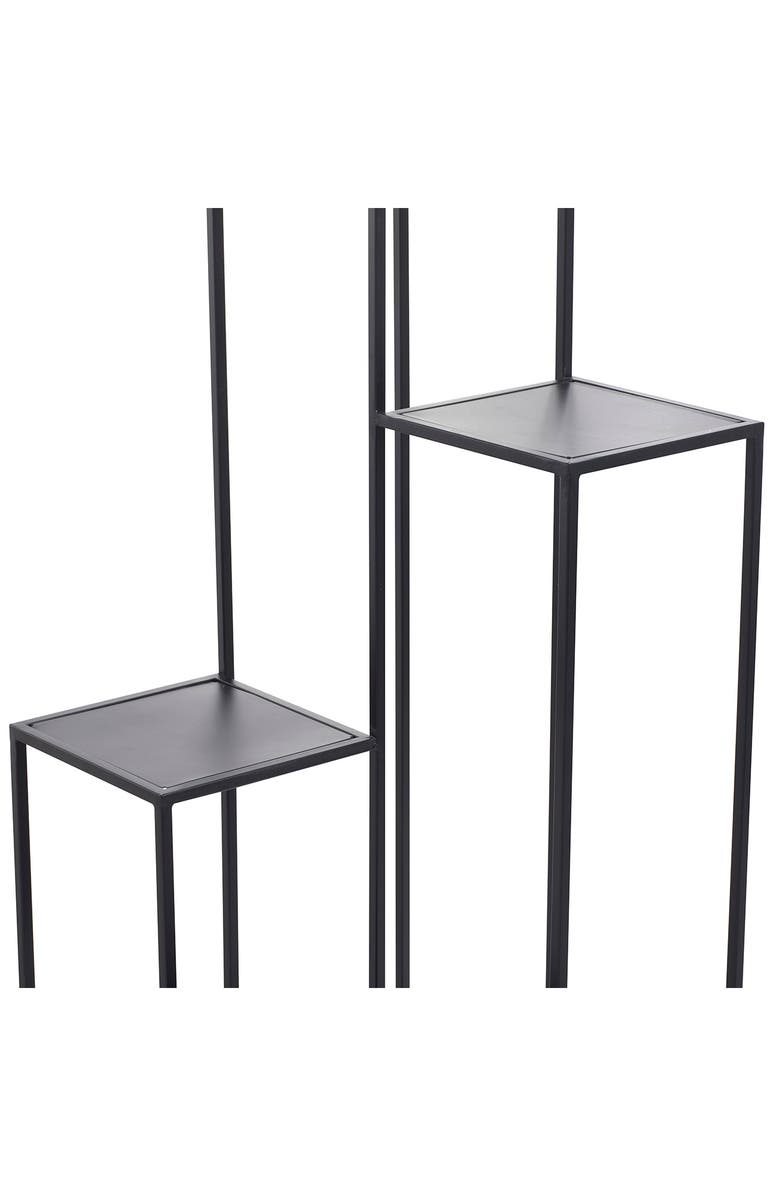 GINGER BIRCH STUDIO Black Metal 4-Tier Plant Stand, Alternate, color,