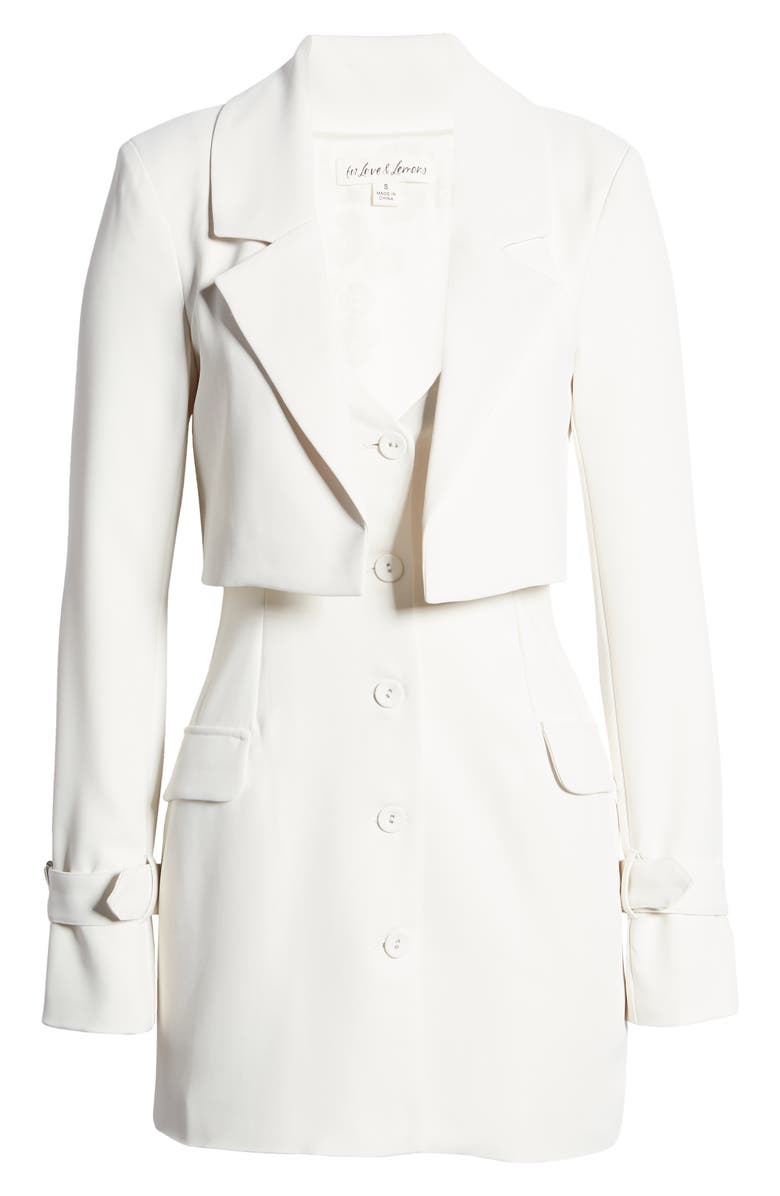 For Love & Lemons Alysa Long Sleeve Blazer Minidress, Alternate, color, 