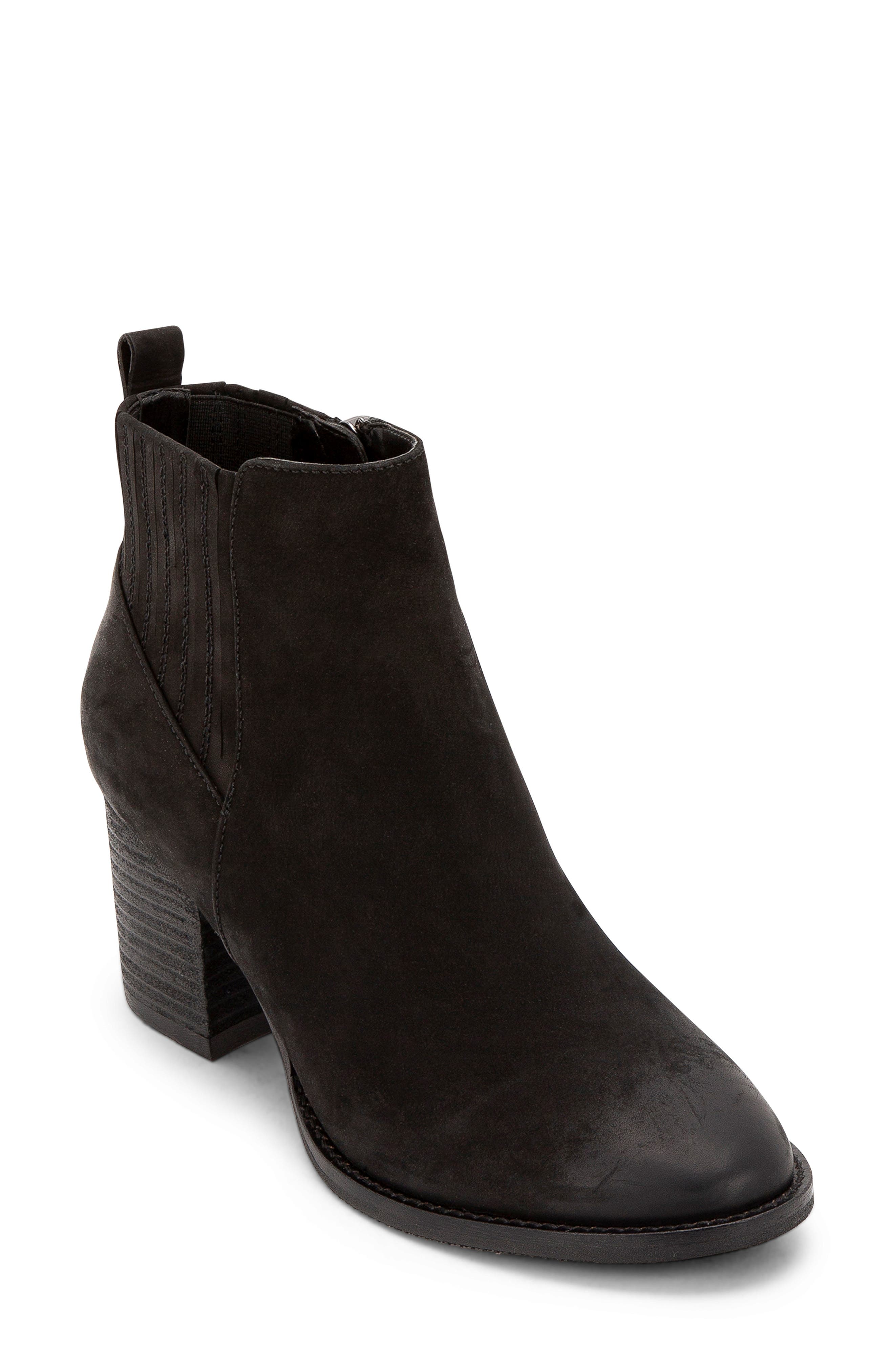 Noa Waterproof Bootie, Main, color, BLACK NUBUCK