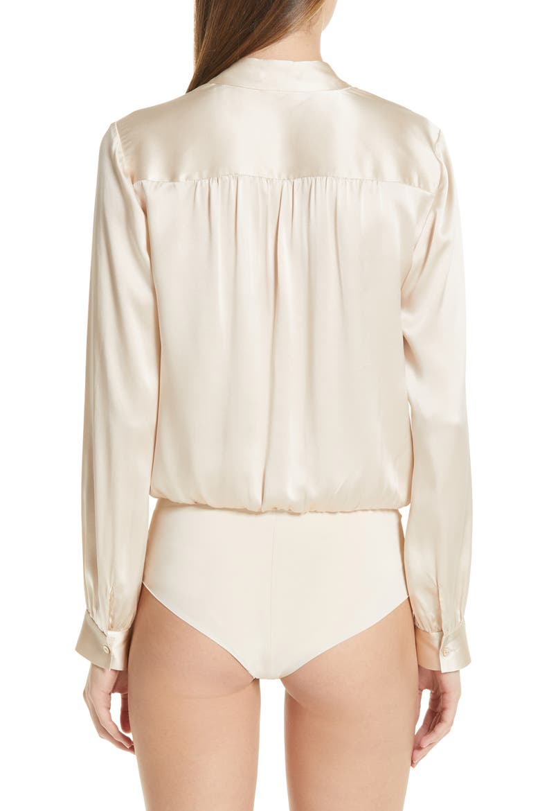 Marcella Silk Charmeuse Bodysuit, Alternate, color, CHAMPAGNE