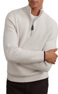 Reiss Stockdale Chevron Quarter-Zip Sweater