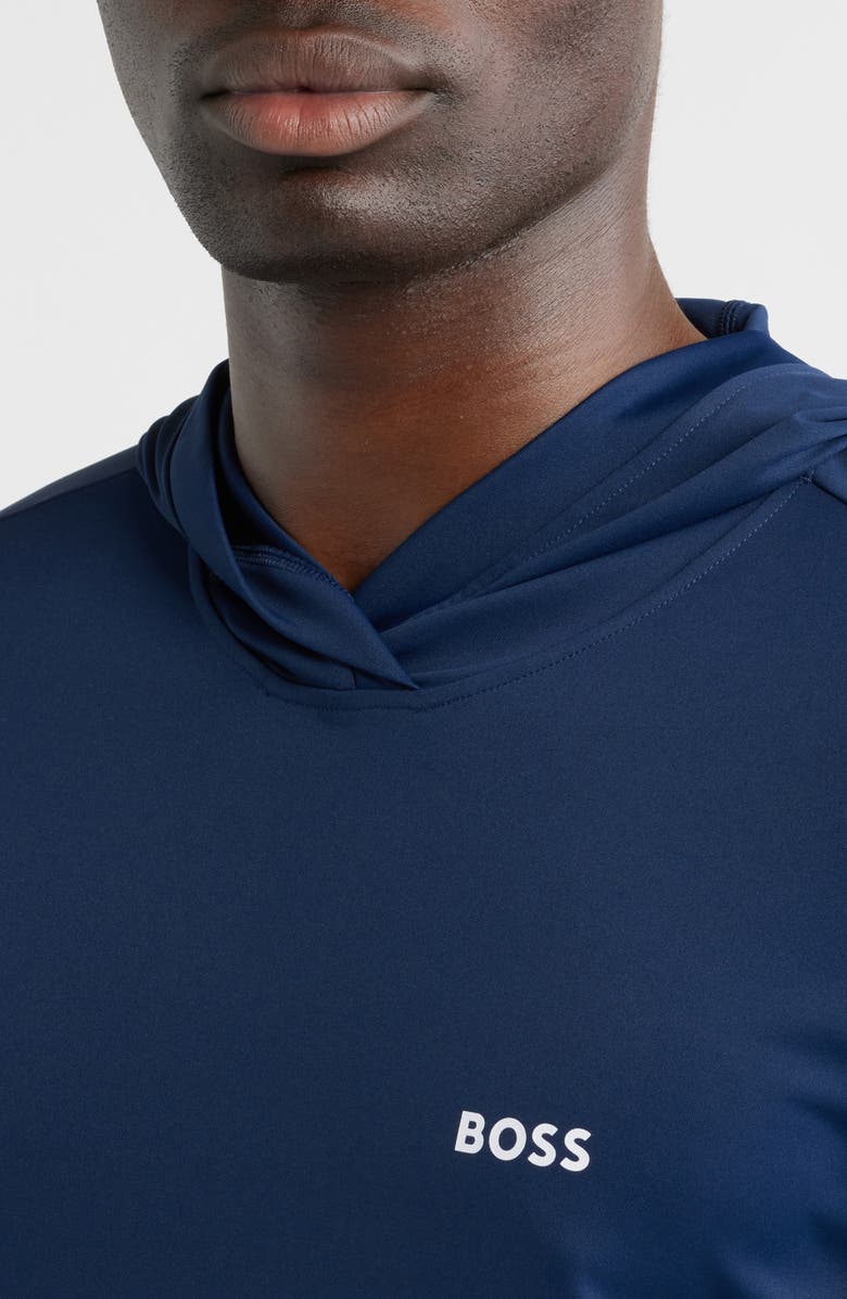 BOSS Hooded Long Sleeve Rashguard, Alternate, color, Navy