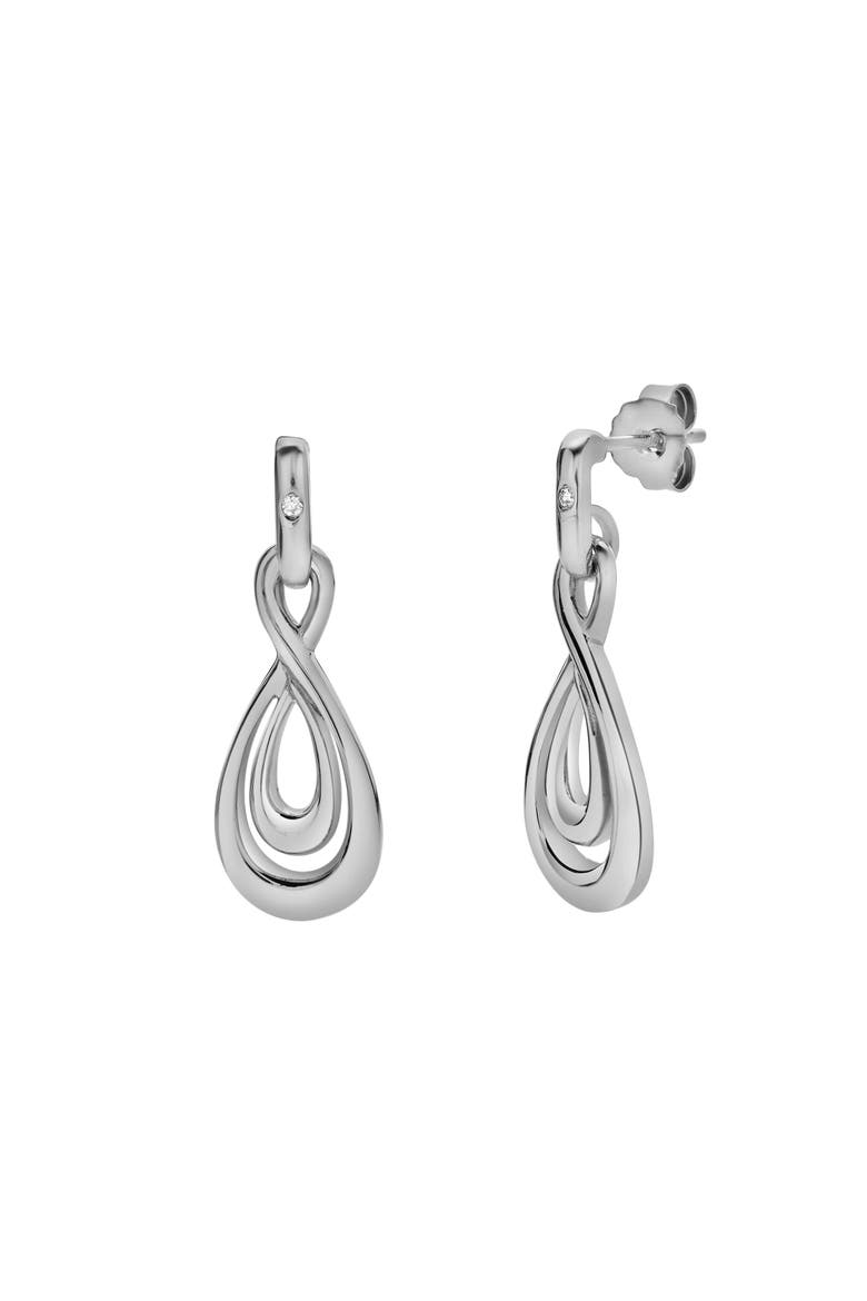 Elmira Sterling Silver 0.02 Ct Diamond Infinity Dangle Earrings, Alternate, color, 925 Sterling Silver