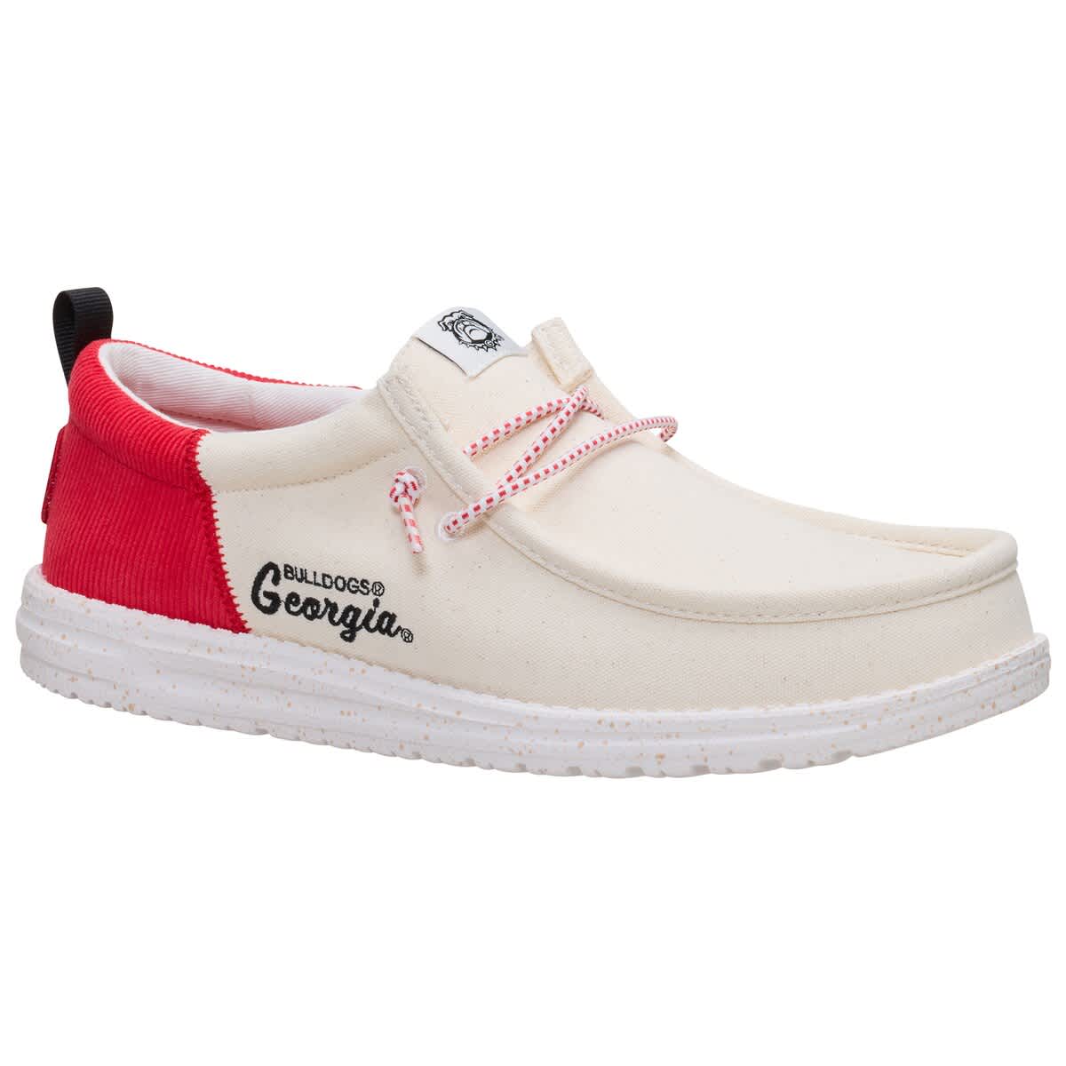 Hey Dude Men's Hey Dude  White/Red Georgia Bulldogs Wally Casual Slip-On Shoes, Alternate, color, 