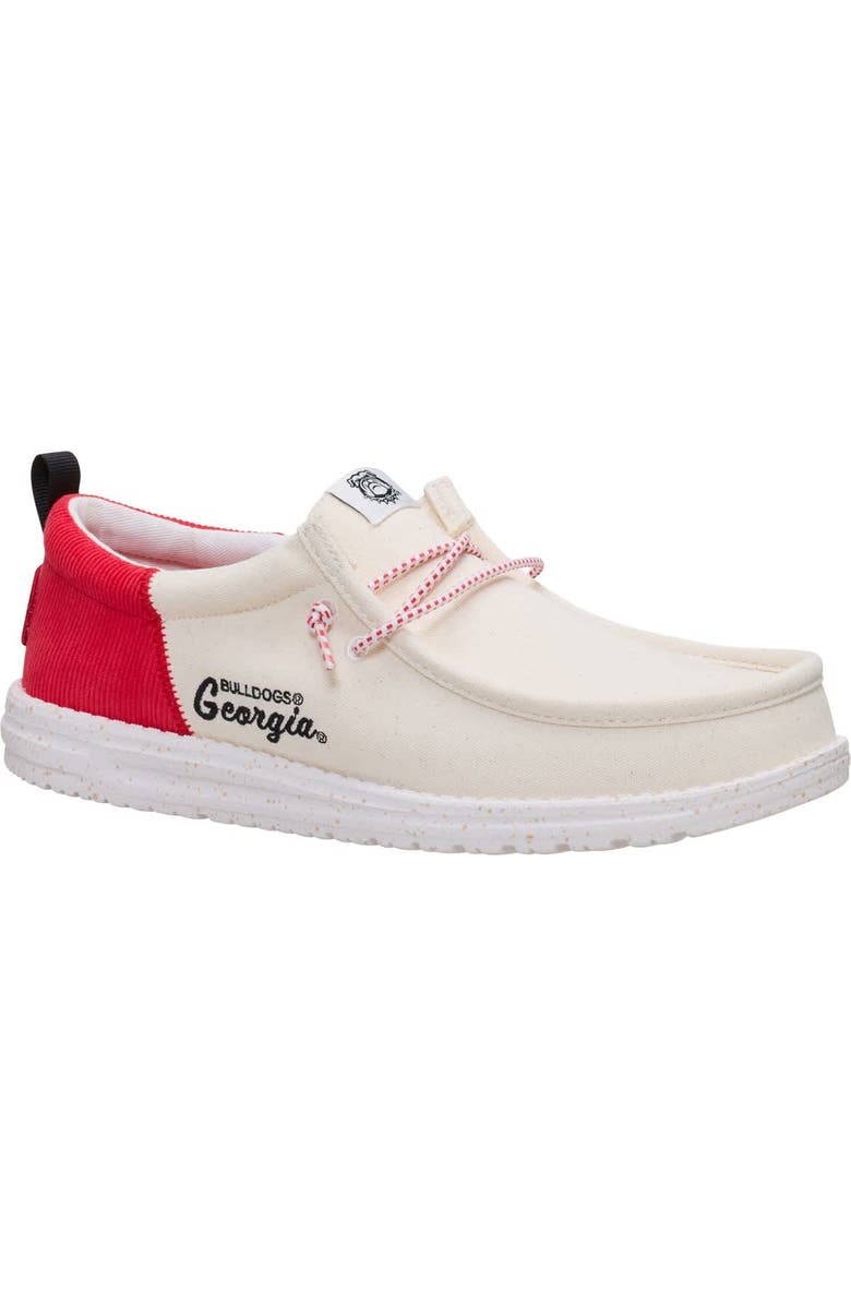 Hey Dude Men's Hey Dude White/Red Georgia Bulldogs Wally Casual Slip-On Shoes, Alternate, color,