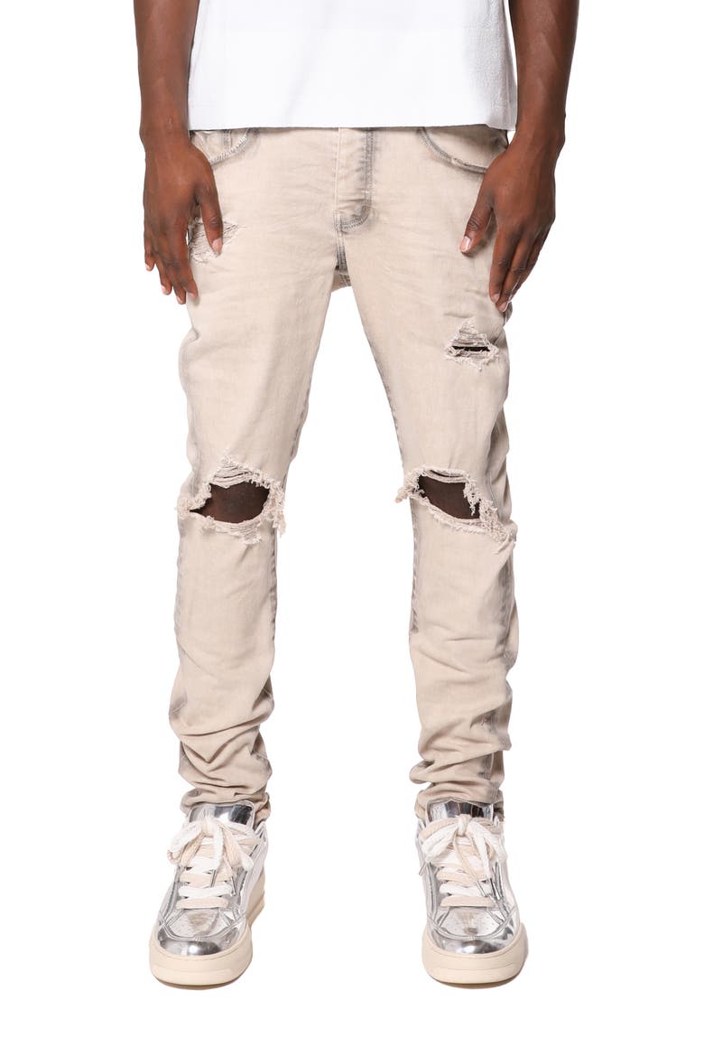 Ripped Skinny Jeans, Main, color, TAN