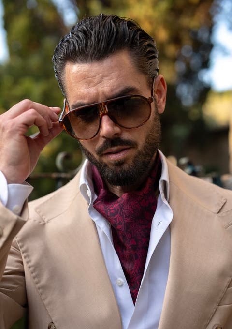 Portofino - Silk Ascot Cravat Tie for Men