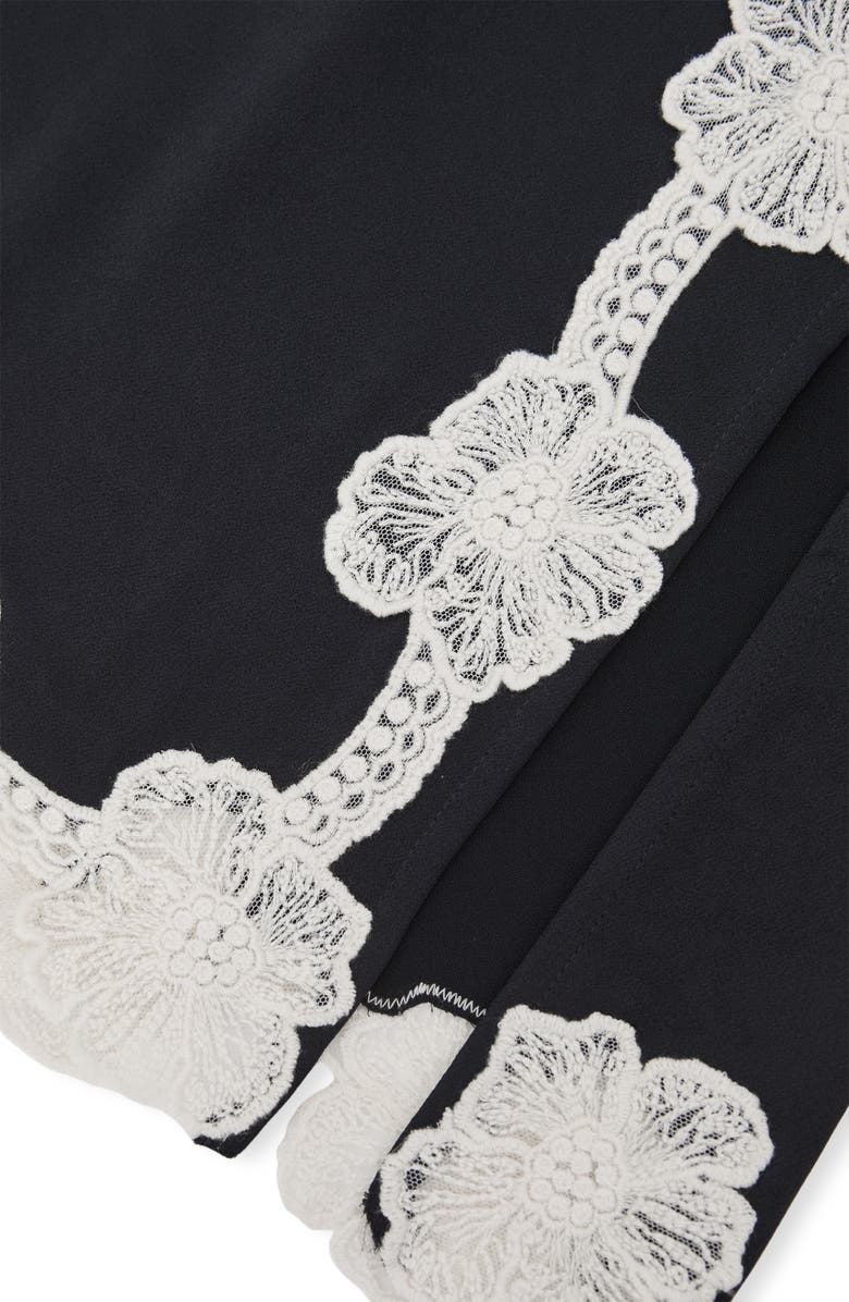 Reiss Doa Embroidered Floral Border Skirt, Alternate, color, Navy