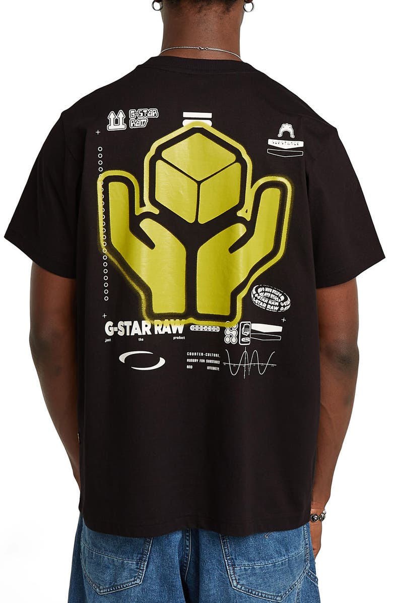 G-STAR Back GR Loose Organic Cotton Graphic T-Shirt, Alternate, color,