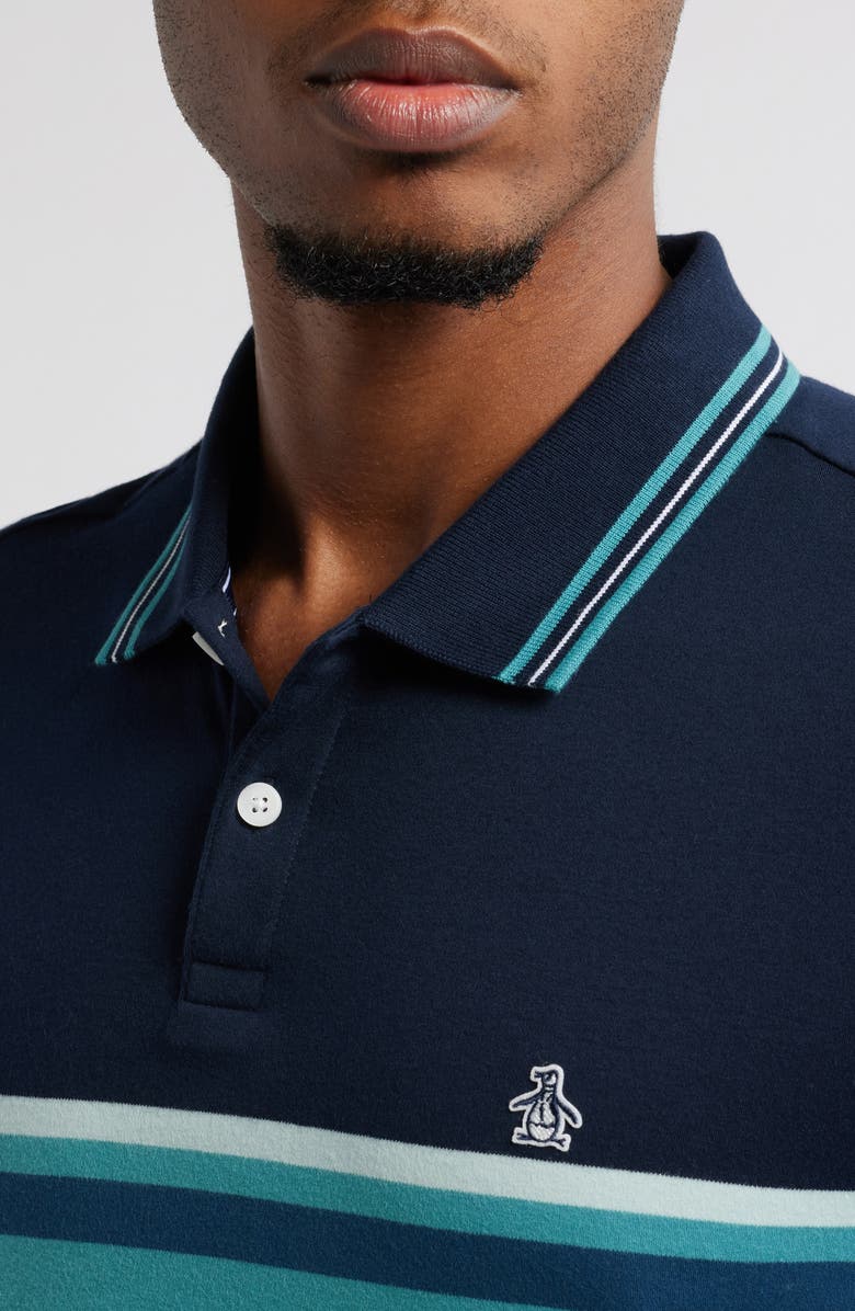 Original Penguin Stripe Cotton Interlock Polo, Alternate, color, 