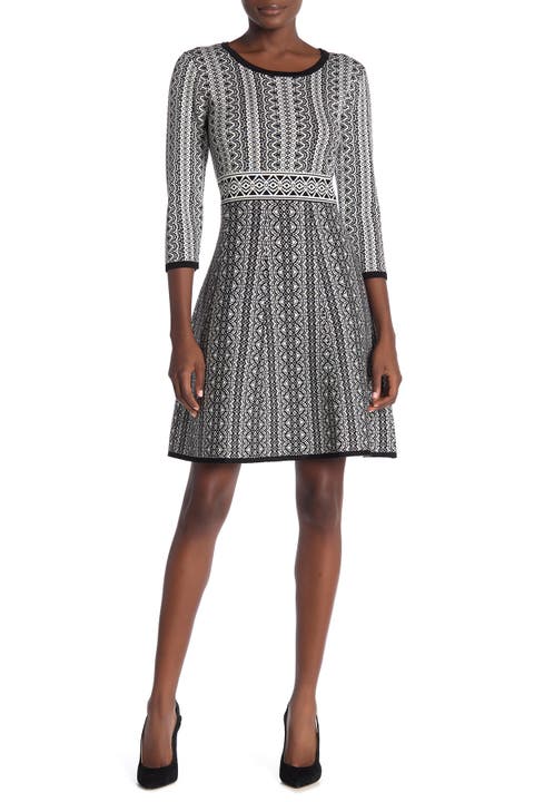 Geometric Print Sweater Dress