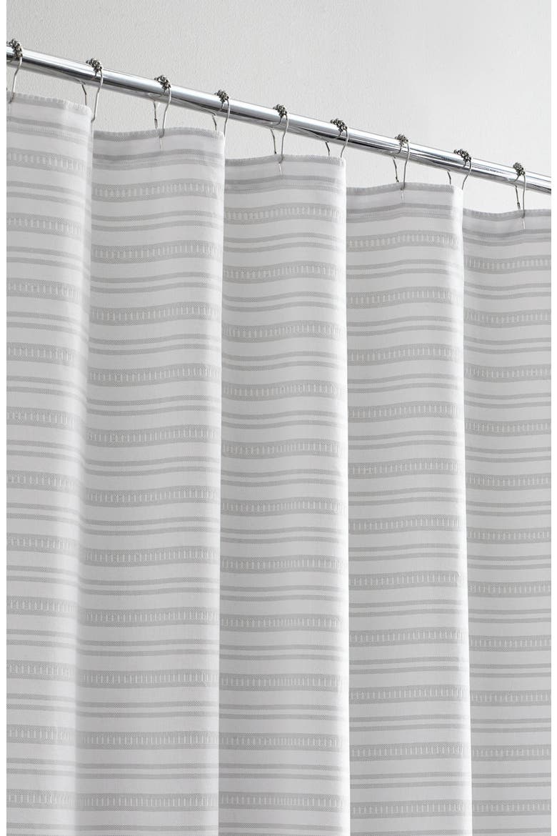 Stripe Shower Curtain, Alternate, color, AQUARMARINE/ WHITE