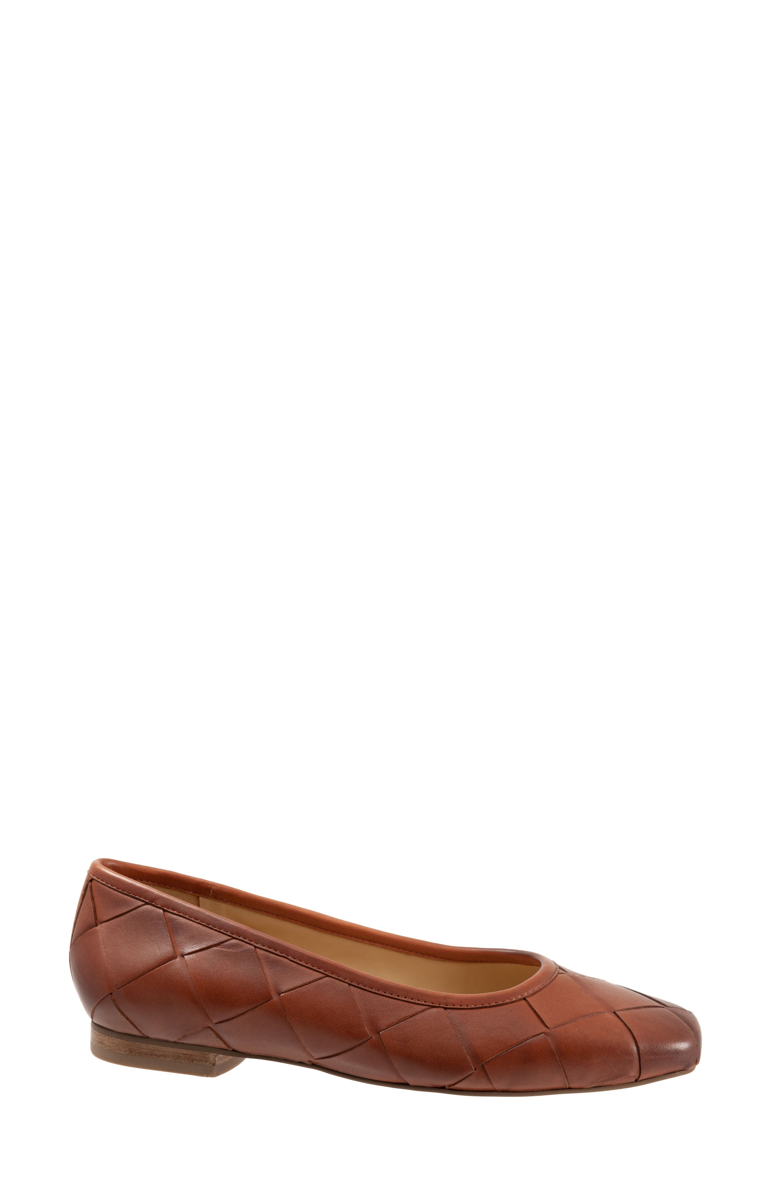 Trotters Hanny Flat, Alternate, color, Luggage Leather
