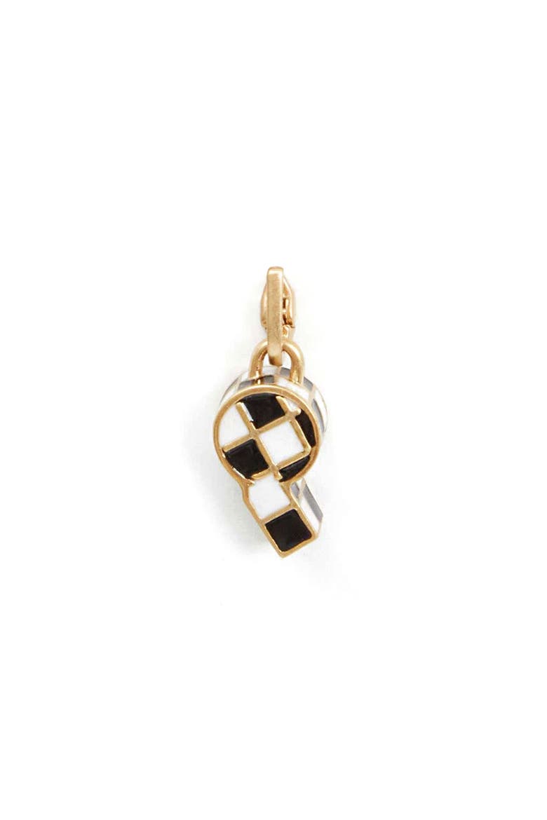 Mini Whistle Charm, Main, color, VINTAGE GOLD/ BLACK WHITE