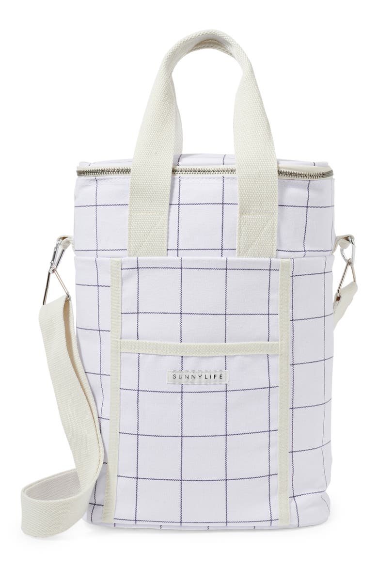 Insulated Drinks Bag, Main, color, CHECK- COCONUT