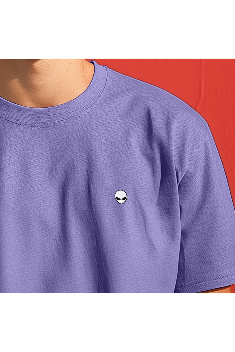 Mens Lil Alien Midweight Garment Dye Tee, Alternate, color, Purple Haze