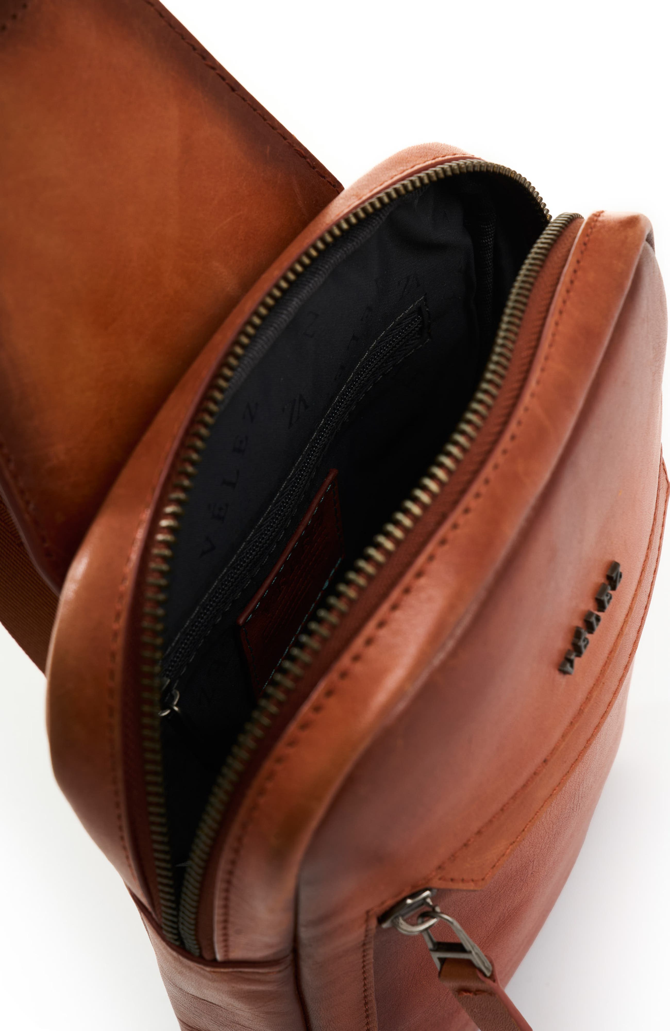 Velez Full Grain Leather Crossbody Bag Sling Shoulder Bags, Alternate, color, Brown