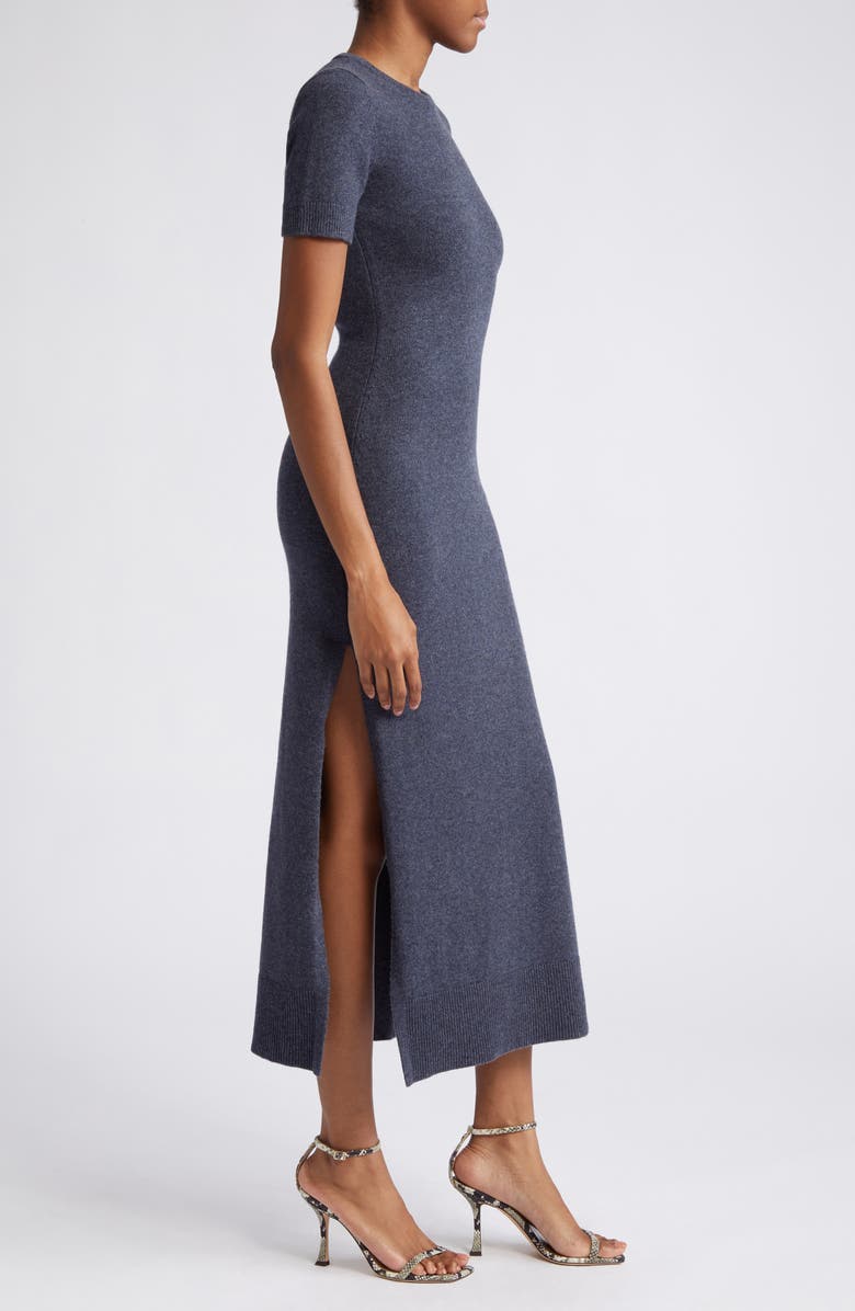 Michael Kors Collection Short Sleeve Stretch Cashmere Sweater Dress, Alternate, color, 