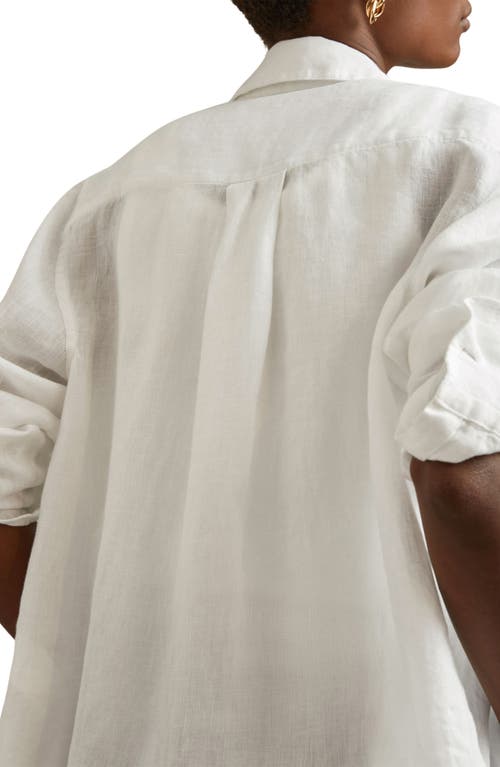 Reiss Belle Linen Button-up Shirt In White
