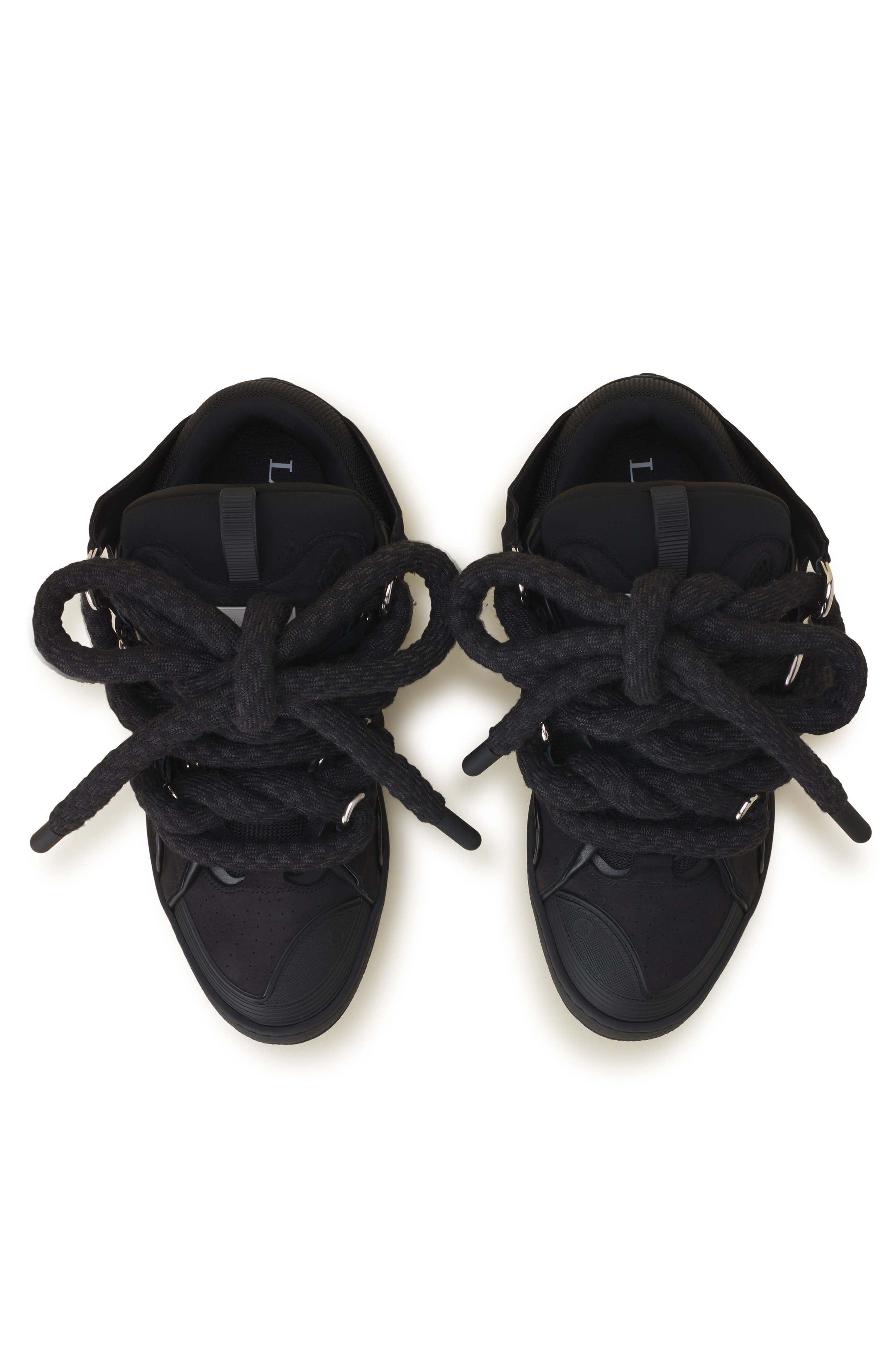 Curb Snake Sneakers In Leather, Alternate, color, Black