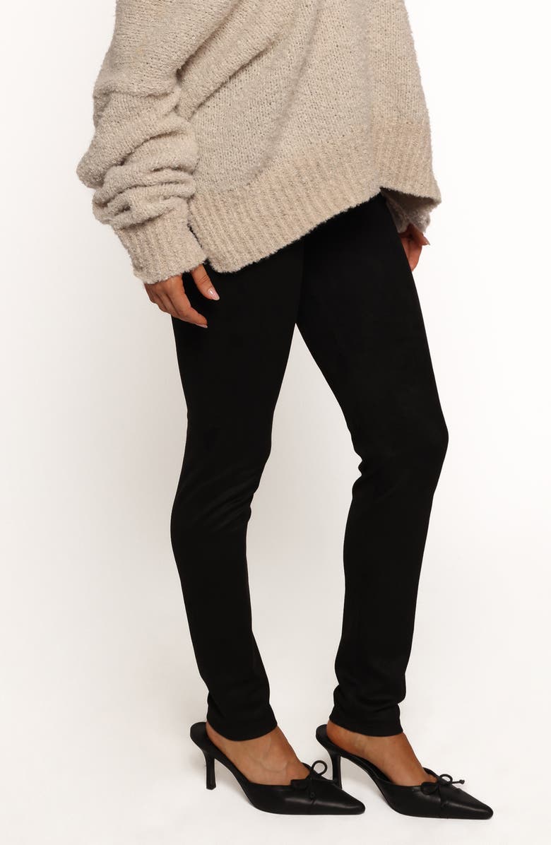 Petal & Pup Carolyn Faux Suede Leggings, Alternate, color, Black