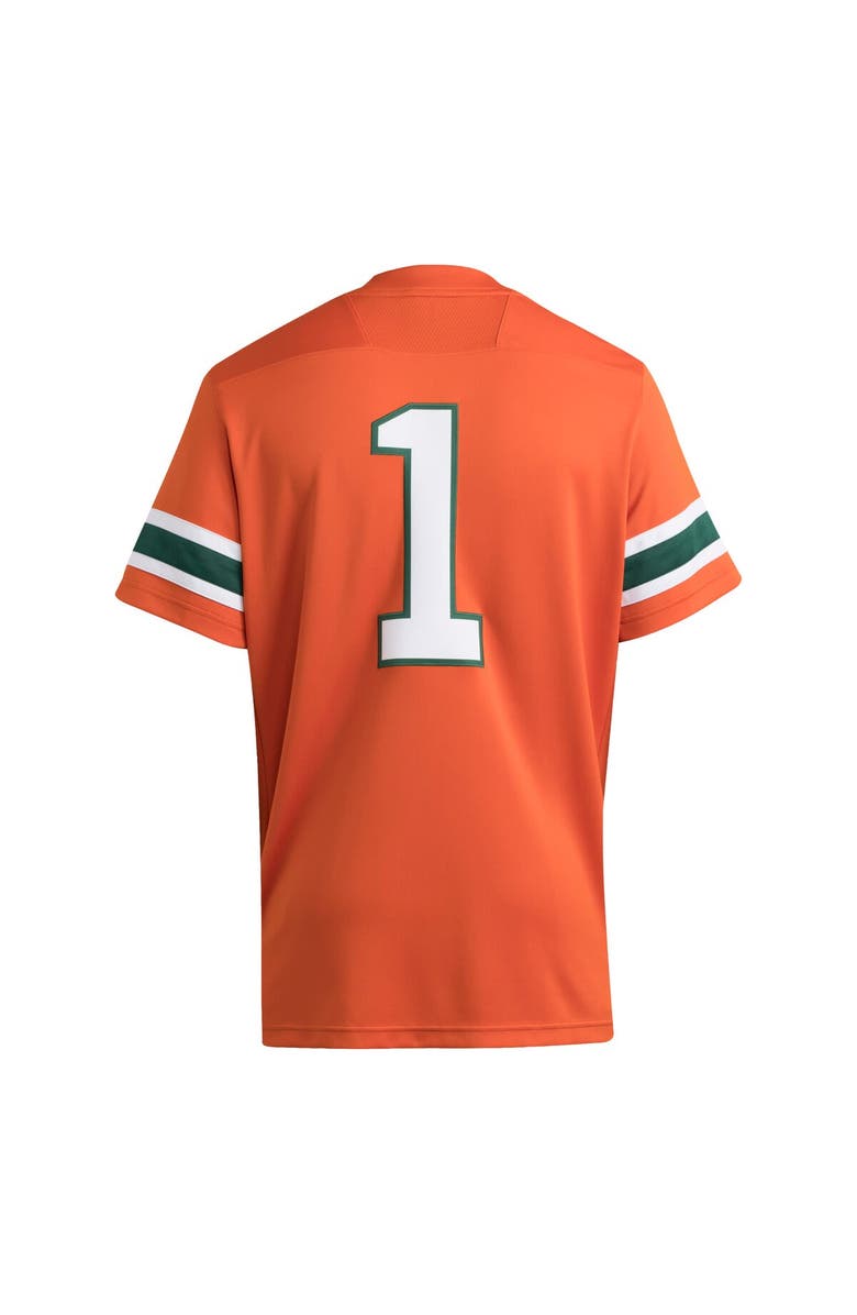 adidas Men's adidas #1 Orange Miami Hurricanes Premier Jersey, Alternate, color,