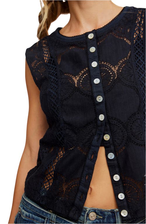 Free People Jae Button-up Top In Black