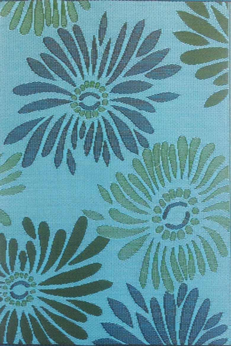 Daisy Rug, Alternate, color, Aqua Green - 6'x9'