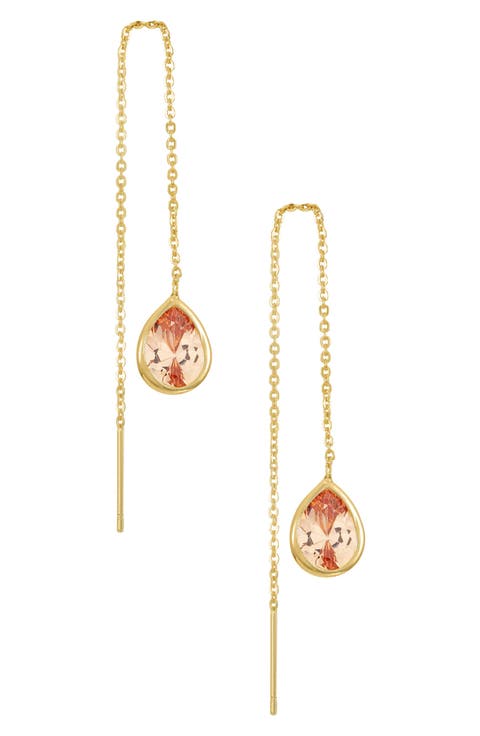 Cubic Zirconia Threader Earrings