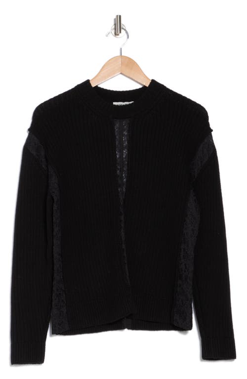 Simkhai Womens Wool Lace Trim Pullover Sweater In Black
