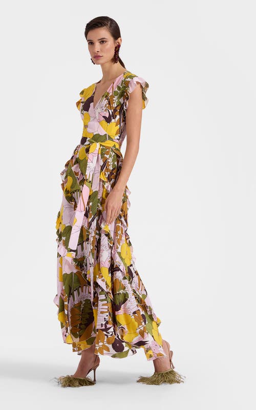 La DoubleJ Lollipop Wrap Dress in Big Flower Rose Pink at Nordstrom, Size Medium