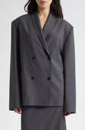 LOULOU DE SAISON Sancia Double Breasted Stretch Virgin Wool Blazer